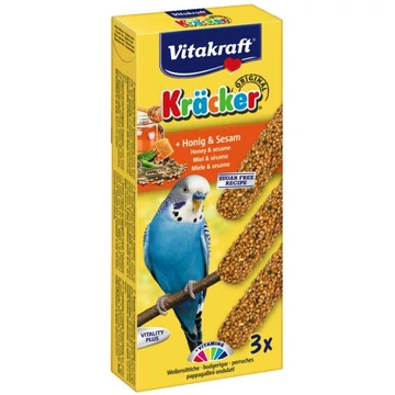 VitAKRAFT - TRIPLA RÚD HULLÁMOS PAPAGÁJ - MÉZ&  ÉS SZEZÁM (100G) 