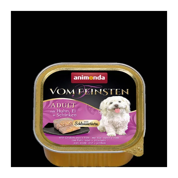 Animonda Vom Feinsten Gourmet (csirke,tojás,sonka) alutálcás - Felnőtt kutyák részére (150g)