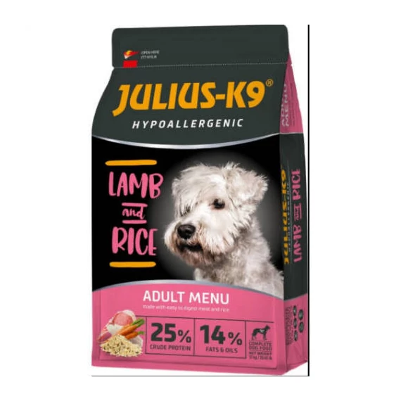JULIUS K-9 12kg Adult Hypoallergenic (bárány,rizs) száraztáp - Ételallergiás felnőtt kutyák részére