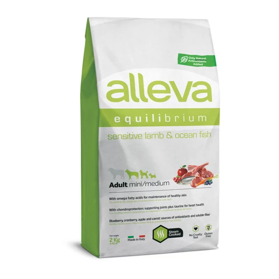 Alleva Equilibrium Mini / Medium Érzékeny Felnőtt Kutyáknak Bárány & Tengeri hal 2 kg