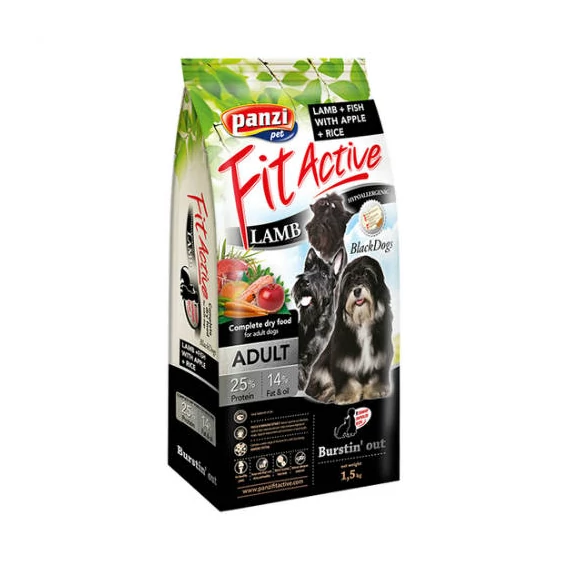 Panzi FitActive BlackDogs Hypoallergenic Adult (bárány) száraztáp - Sötét színű felnőtt kutyák részére 