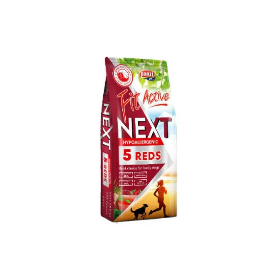 Panzi FitActive Next Hypoallergenic Five Reds Adult (vaddisznó,bárány,marha,bivaly,lazac) száraztáp - Ételallergiás, felnőtt kutyák részére