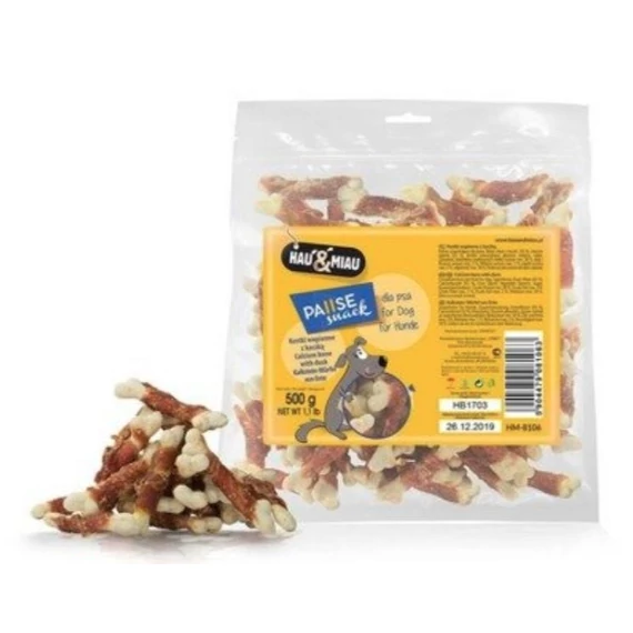 Hau&amp;Miau kacsába tekert kalciumos csont 500g