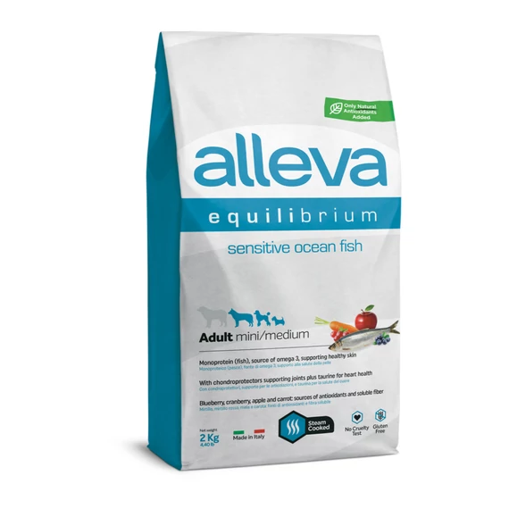 Alleva Equilibrium Mini / Medium Érzékeny Felnőtt Kutyáknak Tengeri hal 2 kg